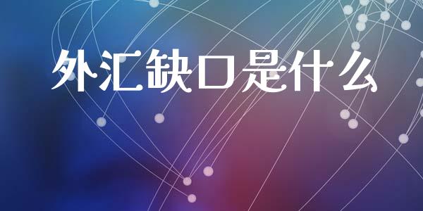 外汇缺口是什么_https://wap.jnlaobingbanjia.com_财务管理_第1张