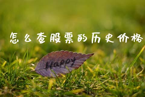 怎么查股票的历史价格_https://wap.jnlaobingbanjia.com_金融理财_第1张