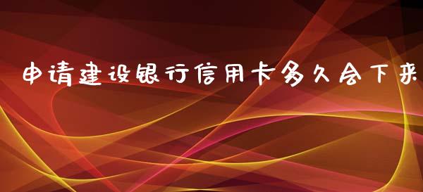 申请建设银行信用卡多久会下来_https://wap.jnlaobingbanjia.com_财务管理_第1张