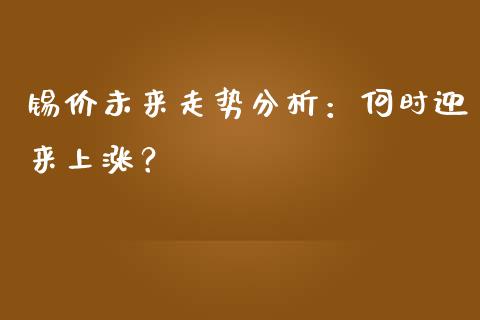 锡价未来走势分析：何时迎来上涨？_https://wap.jnlaobingbanjia.com_基金分析_第1张