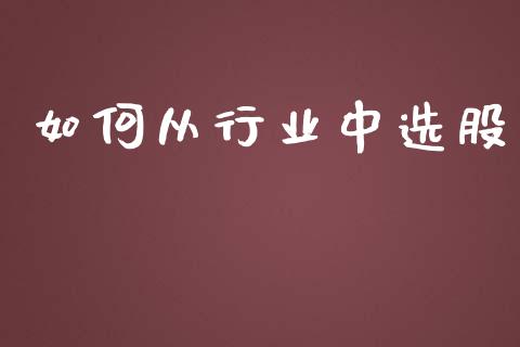 如何从行业中选股_https://wap.jnlaobingbanjia.com_证券公告_第1张