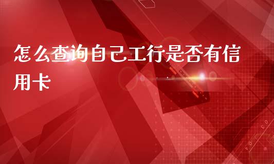 怎么查询自己工行是否有信用卡_https://wap.jnlaobingbanjia.com_股市行情_第1张