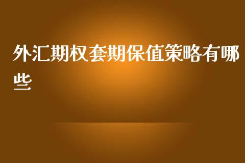外汇期权套期保值策略有哪些_https://wap.jnlaobingbanjia.com_基金分析_第1张