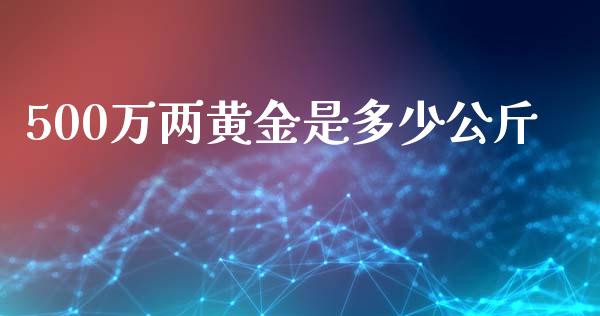 500万两黄金是多少公斤_https://wap.jnlaobingbanjia.com_财务管理_第1张