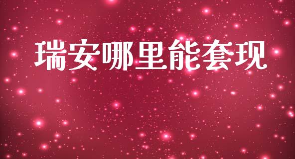 瑞安哪里能套现_https://wap.jnlaobingbanjia.com_证券公告_第1张