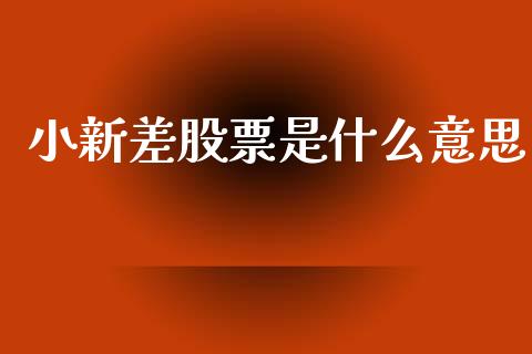 小新差股票是什么意思_https://wap.jnlaobingbanjia.com_财务管理_第1张