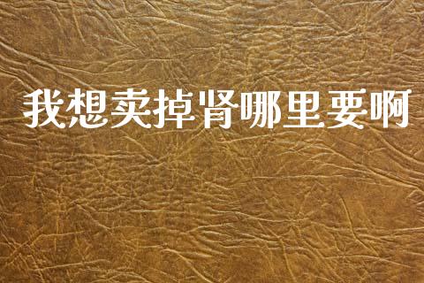 我想卖掉肾哪里要啊_https://wap.jnlaobingbanjia.com_股市行情_第1张