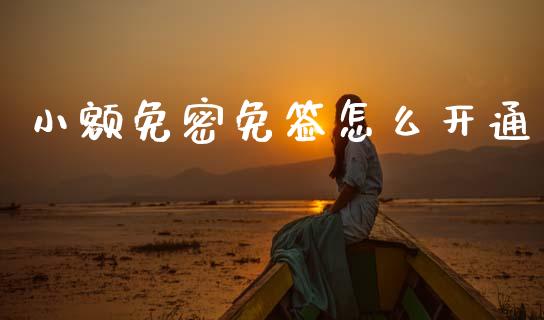 小额免密免签怎么开通_https://wap.jnlaobingbanjia.com_股市行情_第1张