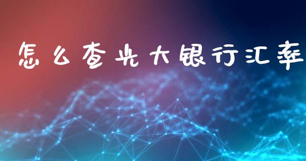 怎么查光大银行汇率_https://wap.jnlaobingbanjia.com_财务管理_第1张