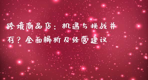 跨境商品店：机遇与挑战并存？全面解析及经营建议_https://wap.jnlaobingbanjia.com_基金分析_第1张