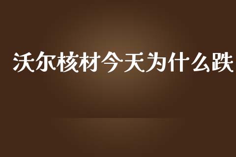 沃尔核材今天为什么跌_https://wap.jnlaobingbanjia.com_金融理财_第1张