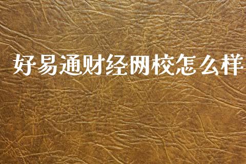 好易通财经网校怎么样_https://wap.jnlaobingbanjia.com_财经资讯_第1张