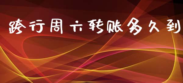 跨行周六转账多久到_https://wap.jnlaobingbanjia.com_金融理财_第1张