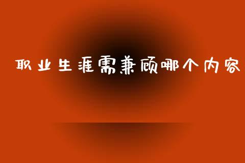 职业生涯需兼顾哪个内容_https://wap.jnlaobingbanjia.com_财务管理_第1张