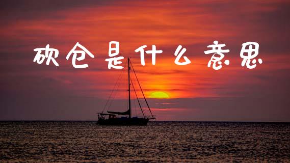 砍仓是什么意思_https://wap.jnlaobingbanjia.com_基金分析_第1张