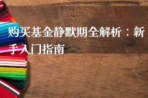 购买基金静默期全解析：新手入门指南_https://wap.jnlaobingbanjia.com_财经资讯_第1张