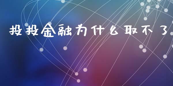 投投金融为什么取不了_https://wap.jnlaobingbanjia.com_基金分析_第1张