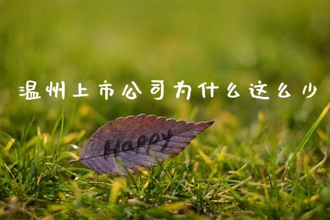 温州上市公司为什么这么少_https://wap.jnlaobingbanjia.com_财务管理_第1张