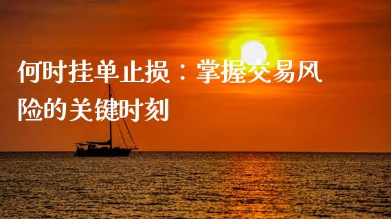 何时挂单止损：掌握交易风险的关键时刻_https://wap.jnlaobingbanjia.com_基金分析_第1张