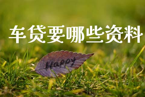 车贷要哪些资料_https://wap.jnlaobingbanjia.com_股市行情_第1张