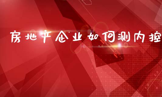 房地产企业如何测内控_https://wap.jnlaobingbanjia.com_财务管理_第1张