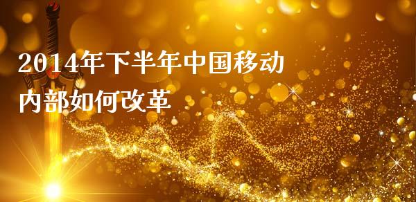 2014年下半年中国移动内部如何改革_https://wap.jnlaobingbanjia.com_股市行情_第1张