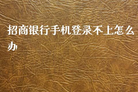 招商银行手机登录不上怎么办_https://wap.jnlaobingbanjia.com_证券公告_第1张