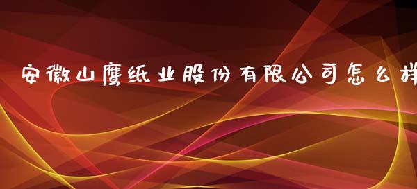安徽山鹰纸业股份有限公司怎么样_https://wap.jnlaobingbanjia.com_股市行情_第1张