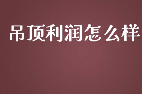 吊顶利润怎么样_https://wap.jnlaobingbanjia.com_证券公告_第1张