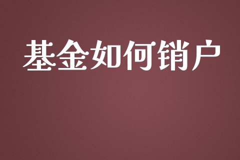 基金如何销户_https://wap.jnlaobingbanjia.com_股市行情_第1张