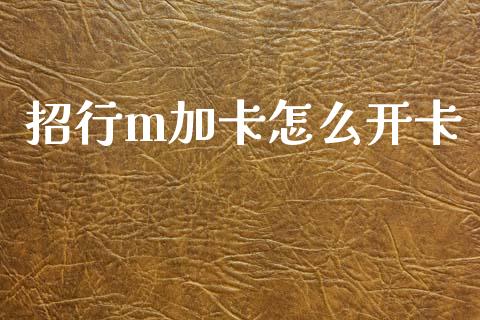 招行m加卡怎么开卡_https://wap.jnlaobingbanjia.com_基金分析_第1张