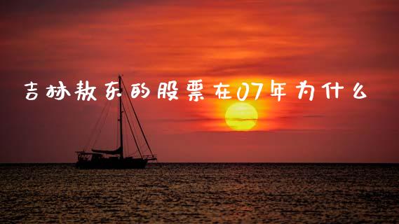 吉林敖东的股票在07年为什么_https://wap.jnlaobingbanjia.com_财务管理_第1张