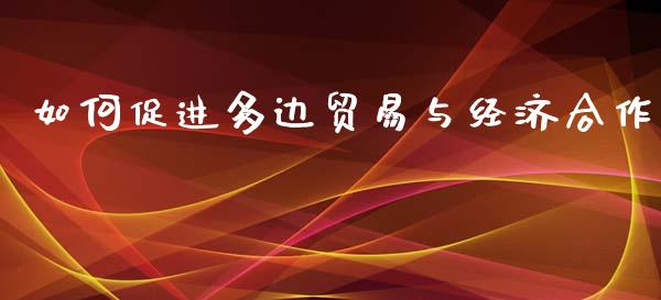 如何促进多边贸易与经济合作_https://wap.jnlaobingbanjia.com_基金分析_第1张