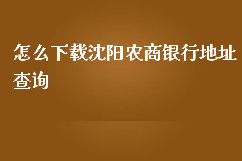 怎么下载沈阳农商银行地址查询_https://wap.jnlaobingbanjia.com_证券公告_第1张