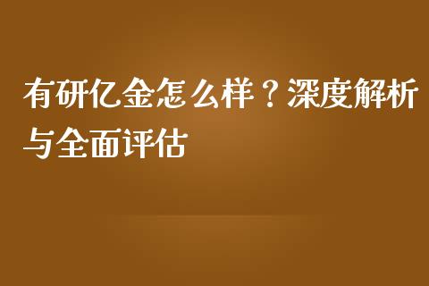 有研亿金怎么样？深度解析与全面评估_https://wap.jnlaobingbanjia.com_金融理财_第1张