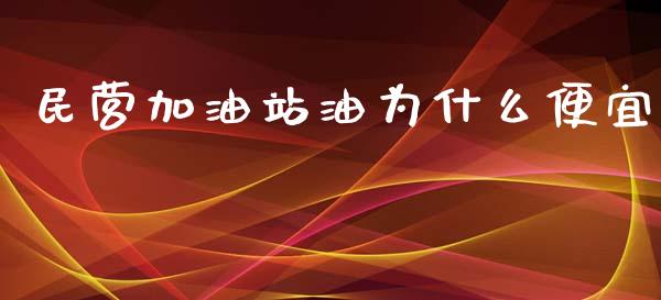 民营加油站油为什么便宜_https://wap.jnlaobingbanjia.com_财务管理_第1张