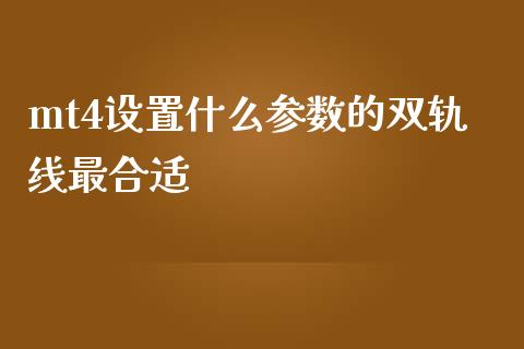 mt4设置什么参数的双轨线最合适_https://wap.jnlaobingbanjia.com_金融理财_第1张
