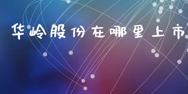华岭股份在哪里上市_https://wap.jnlaobingbanjia.com_金融理财_第1张
