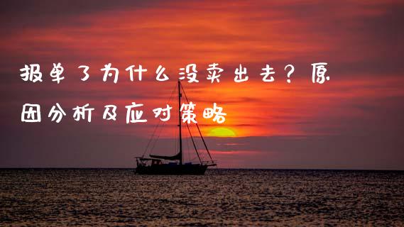 报单了为什么没卖出去？原因分析及应对策略_https://wap.jnlaobingbanjia.com_财务管理_第1张