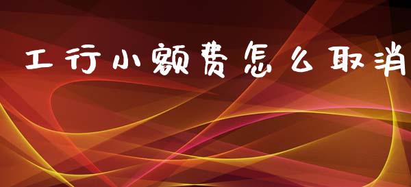工行小额费怎么取消_https://wap.jnlaobingbanjia.com_金融理财_第1张