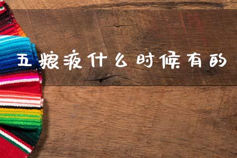 五粮液什么时候有的_https://wap.jnlaobingbanjia.com_基金分析_第1张