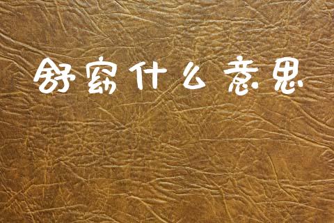 舒窈什么意思_https://wap.jnlaobingbanjia.com_金融理财_第1张