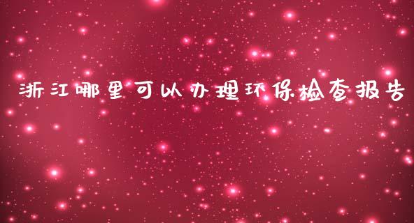 浙江哪里可以办理环保检查报告_https://wap.jnlaobingbanjia.com_金融理财_第1张