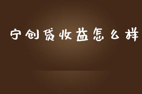 宁创贷收益怎么样_https://wap.jnlaobingbanjia.com_金融理财_第1张