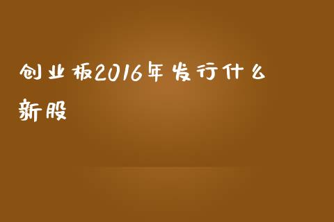 创业板2016年发行什么新股_https://wap.jnlaobingbanjia.com_财务管理_第1张