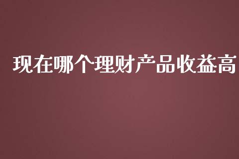 现在哪个理财产品收益高_https://wap.jnlaobingbanjia.com_基金分析_第1张
