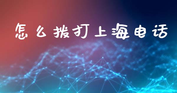 怎么拨打上海电话_https://wap.jnlaobingbanjia.com_财经资讯_第1张