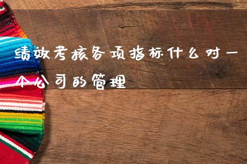 绩效考核各项指标什么对一个公司的管理_https://wap.jnlaobingbanjia.com_金融理财_第1张