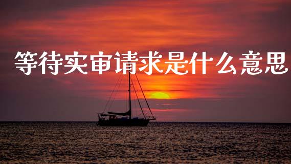 等待实审请求是什么意思_https://wap.jnlaobingbanjia.com_证券公告_第1张