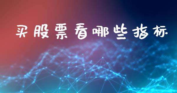 买股票看哪些指标_https://wap.jnlaobingbanjia.com_财务管理_第1张